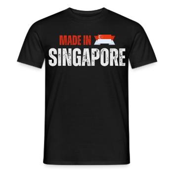 Made in Singapore, fierté singapourienne - T-shirt homme - noir - Devant - AI Model Male 178 light (178cm)