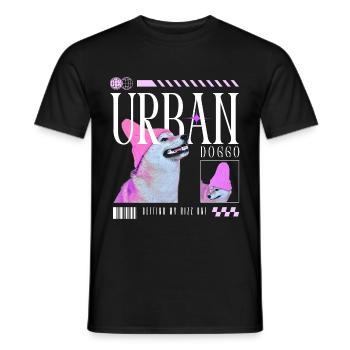 Urban Doggo – streetwear on four paws - Men's T-Shirt - black - Front - AI Model Male 178 light (178cm)