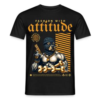 Pitbulls gangsters - T-shirt homme - noir - Devant - AI Model Male 178 light (178cm)