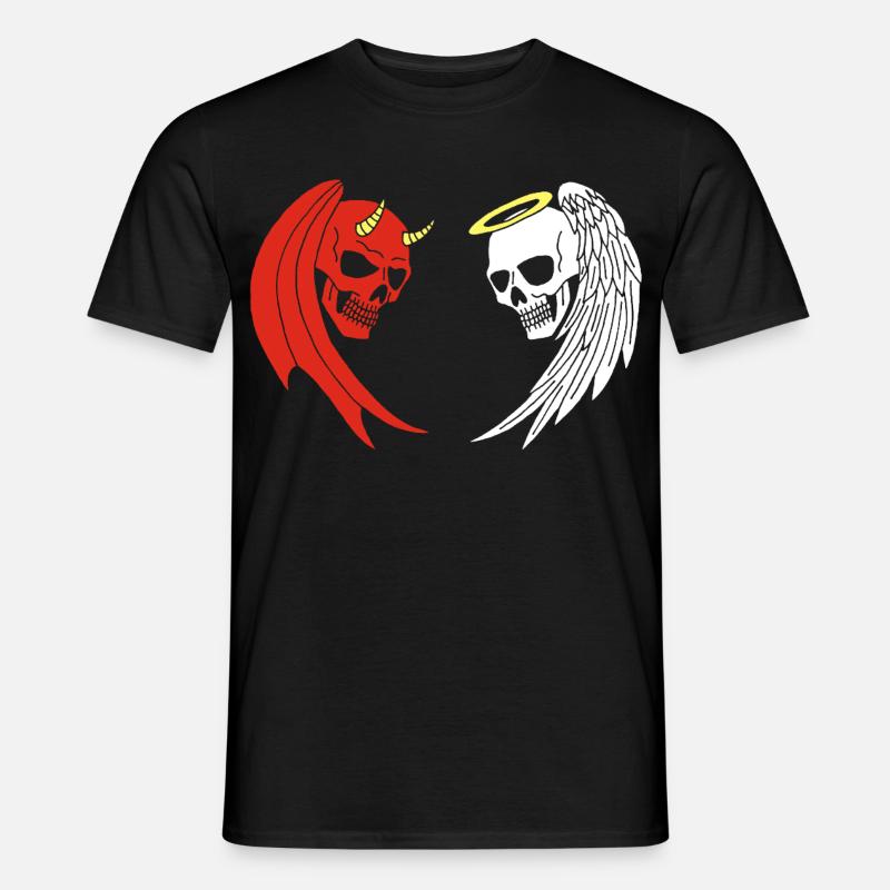 Engel und Dämon Skelett - Männer T-Shirt - Schwarz