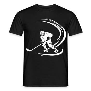 Eishockeyspieler Skizze - Männer T-Shirt - Schwarz - Vorne - AI Model Male 178 light (178cm)