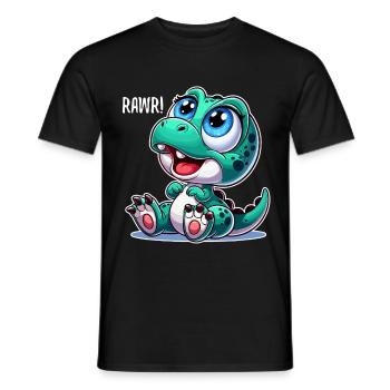 T-Rex Baby Dino Babydino Dinobaby Geschenk - Männer T-Shirt - Schwarz - Vorne - AI Model Male 178 light (178cm)