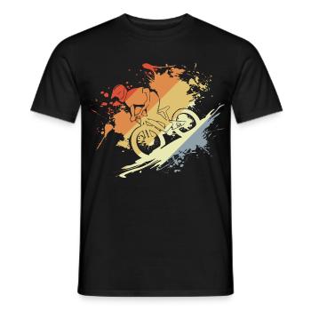 Mountain Biking Sketch Retro - Men's T-Shirt - black - Front - AI Model Male 178 light (178cm)