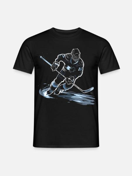 Eishockeyspieler Zeichnung - Männer T-Shirt - Schwarz