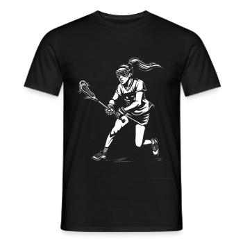 Joueuse de crosse - T-shirt homme - noir - Devant - AI Model Male 178 light (178cm)