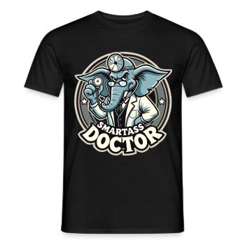 Smartass Doctor Elephant Drôle de cadeau - T-shirt homme - noir - Devant - AI Model Male 178 light (178cm)