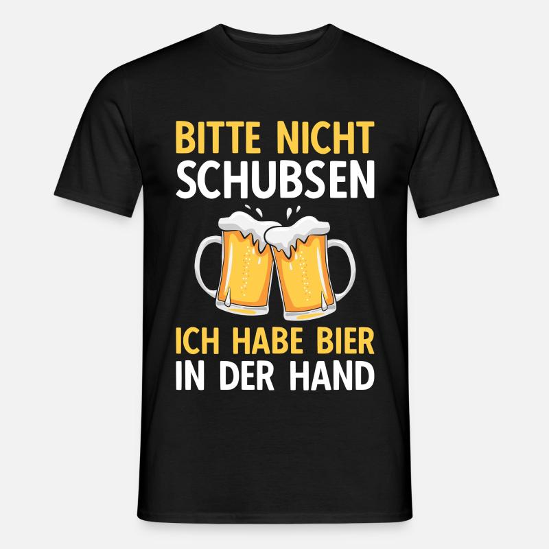 Bier Bitte nicht schubsen - Männer T-Shirt - Schwarz