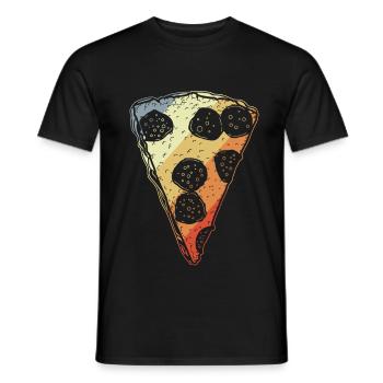 Retro Pizza - Men's T-Shirt - black - Front - AI Model Male 178 light (178cm)