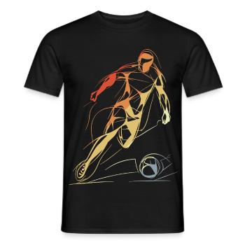 Croquis de joueur de football vintage - T-shirt homme - noir - Devant - AI Model Male 178 light (178cm)