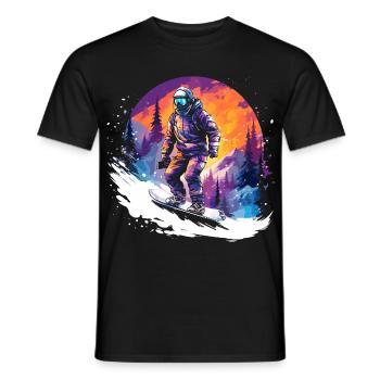 Snowboarding 80s - Men's T-Shirt - black - Front - AI Model Male 178 light (178cm)