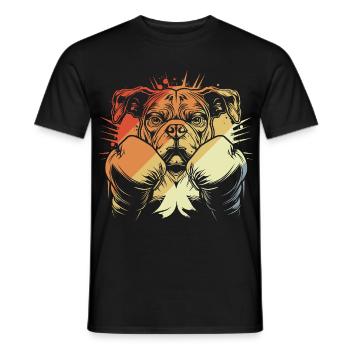 Boxing Dog Vintage - Men's T-Shirt - black - Front - AI Model Male 178 light (178cm)