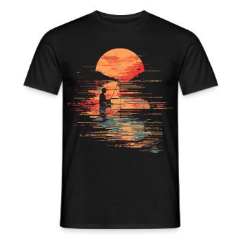 Illustration de pêche - T-shirt homme - noir - Devant - AI Model Male 178 light (178cm)