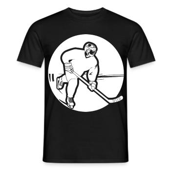 Eishockeyspieler Zeichnung - Männer T-Shirt - Schwarz - Vorne - AI Model Male 178 light (178cm)
