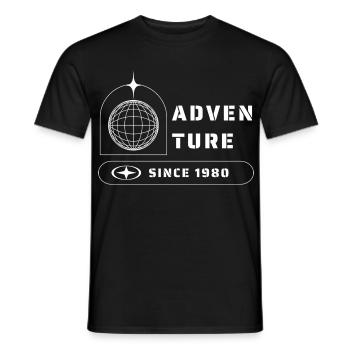 Abenteuer Entdecker Reisen 1980 - Männer T-Shirt - Schwarz - Vorne - AI Model Male 178 light (178cm)