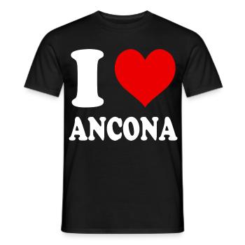 J’aime Ancône Italie Drôle Plein d’ Coeur - T-shirt homme - noir - Devant - AI Model Male 178 light (178cm)
