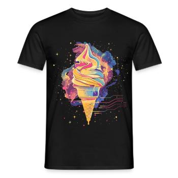 Cream Vaporwave - Men's T-Shirt - black - Front - AI Model Male 178 light (178cm)