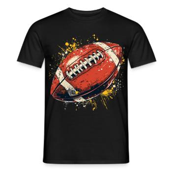 American Football Street Art - Men's T-Shirt - black - Front - AI Model Male 178 light (178cm)