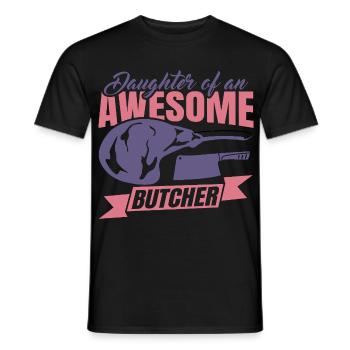 Fille d’un boucher - T-shirt homme - noir - Devant - AI Model Male 178 light (178cm)