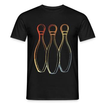 Bowling Skizze Retro Look - Männer T-Shirt - Schwarz - Vorne - AI Model Male 178 light (178cm)