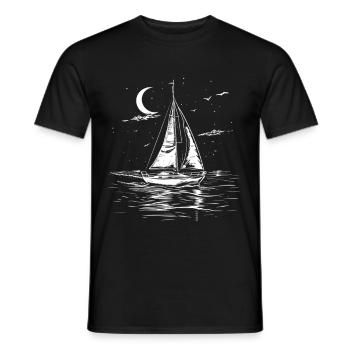 Sailing Drawing - Men's T-Shirt - black - Front - AI Model Male 178 light (178cm)
