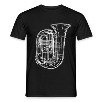 Croquis de tuba - T-shirt homme - noir - Devant - AI Model Male 178 light (178cm)