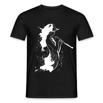 Croquis de joueur de flûte - T-shirt homme - noir - Devant - AI Model Male 178 light (178cm)
