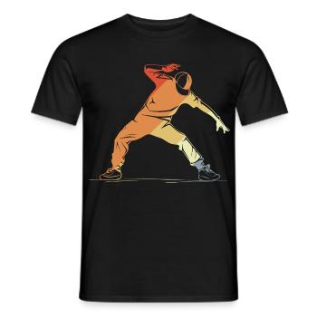 Breakdancer Sketch - Men's T-Shirt - black - Front - AI Model Male 178 light (178cm)