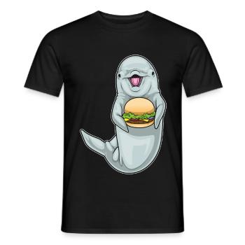 Dolphin Cheeseburger - Men's T-Shirt - black - Front - AI Model Male 178 light (178cm)