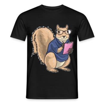 Squirrel Secretary Clipboard Office - Men's T-Shirt - black - Front - AI Model Male 178 light (178cm)