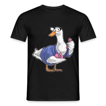 Ente Sekretärin Telefon Büro - Männer T-Shirt - Schwarz - Vorne - AI Model Male 178 light (178cm)