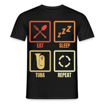 Eat Sleep Tuba Repeat - Men's T-Shirt - black - Front - AI Model Male 178 light (178cm)
