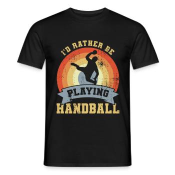 Handball Dicton Look Rétro - T-shirt homme - noir - Devant - AI Model Male 178 light (178cm)