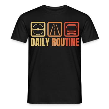 Busfahrer Tagesablauf - Männer T-Shirt - Schwarz - Vorne - AI Model Male 178 light (178cm)