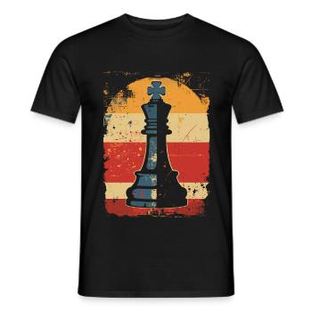 Chess piece Steamwave - Men's T-Shirt - black - Front - AI Model Male 178 light (178cm)