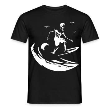 Surfing Zeichnung - Männer T-Shirt - Schwarz - Vorne - AI Model Male 178 light (178cm)
