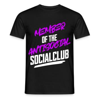 Member Antisocial Introvertiert Spruch - Männer T-Shirt - Schwarz - Vorne - AI Model Male 178 light (178cm)