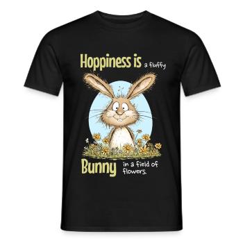 Bunny Easter Motif Saying Spring - Men's T-Shirt - black - Front - AI Model Male 178 light (178cm)