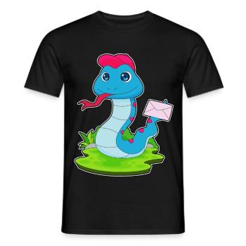 Snake Letter - Men's T-Shirt - black - Front - AI Model Male 178 light (178cm)