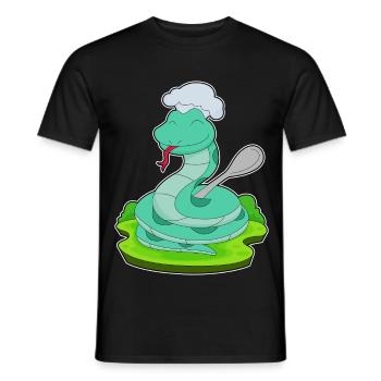 Schlange Koch Löffel Kochen - Männer T-Shirt - Schwarz - Vorne - AI Model Male 178 light (178cm)