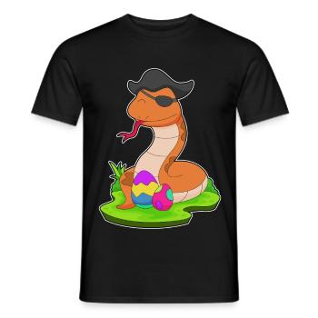 Snake Easter Pirate - Men's T-Shirt - black - Front - AI Model Male 178 light (178cm)