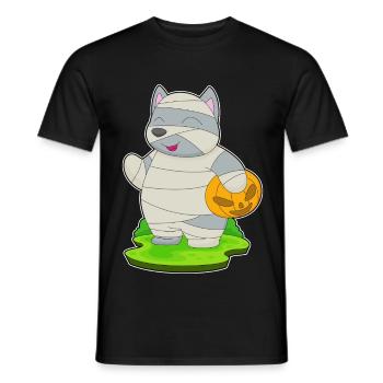 Cat Halloween Mummy - Men's T-Shirt - black - Front - AI Model Male 178 light (178cm)