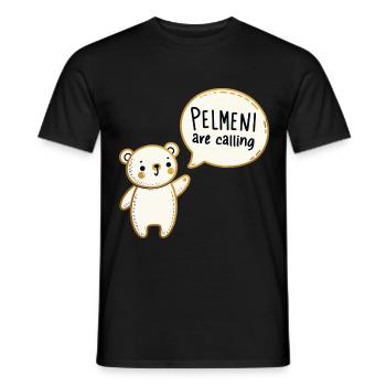 Pelmeni Call Sweet Bear Gold Gift - Men's T-Shirt - black - Front - AI Model Male 178 light (178cm)
