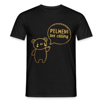 Pelmeni Call Sweet Bear Gold Gift - Men's T-Shirt - black - Front - AI Model Male 178 light (178cm)