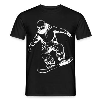 Snowboarder Drawing - Men's T-Shirt - black - Front - AI Model Male 178 light (178cm)