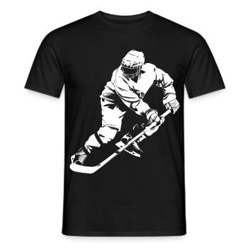 Eishockeyspieler Zeichnung - Männer T-Shirt - Schwarz - Vorne - AI Model Male 178 light (178cm)