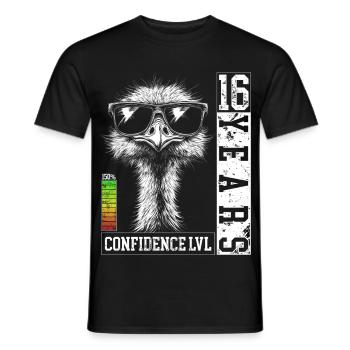 Strauß Vogel Sonnenbrille 16 Jahre Geburtstag - Männer T-Shirt - Schwarz - Vorne - AI Model Male 178 light (178cm)