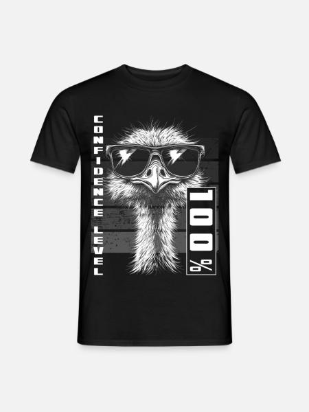Confident Ostrich Bird Sunglasses Gift - Men's T-Shirt - black