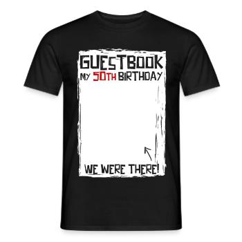 50 years | 50th Birthday | Funny Guestbook - Men's T-Shirt - black - Front - AI Model Male 178 light (178cm)