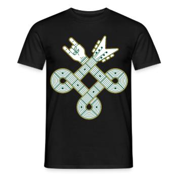 Guitare à nœud celtique - T-shirt homme - noir - Devant - AI Model Male 178 light (178cm)