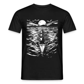 Rowing Sketch - Men's T-Shirt - black - Front - AI Model Male 178 light (178cm)